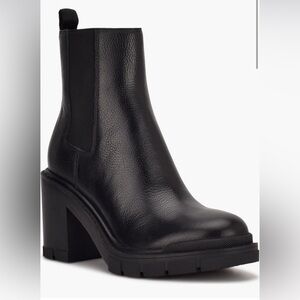Marc Fisher Black Chunky Heel Boots